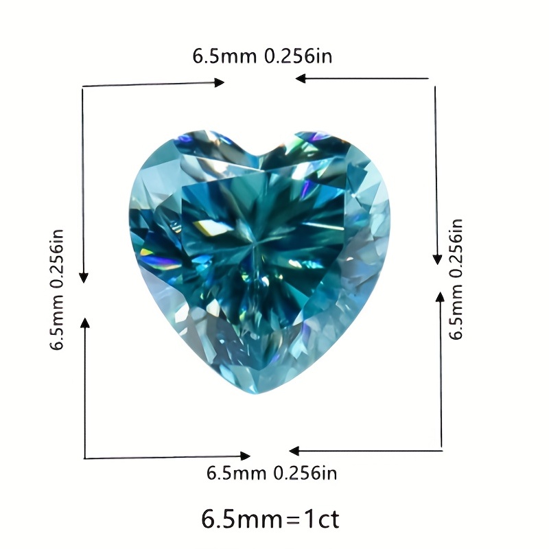 Topaz Moissanite Diamond Heart 3CT Loose Stone Detect Diamond Detection Pen